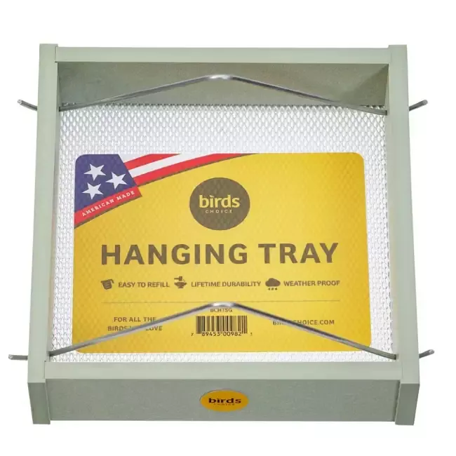Small Hanging Tray Bird Feeder, Recycled Plastic – Sage Green