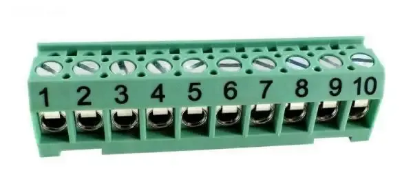 Terminal Bar, 10-Pin, Green