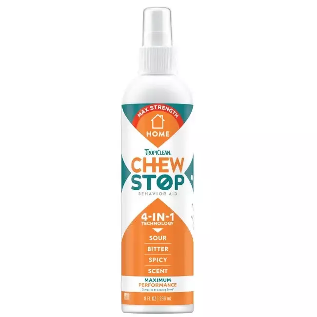 TropiClean Chew Stop Behavior Aid Max Strength Home Spray, 8 oz