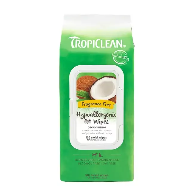 TropiClean Hypoallergenic Cleaning Pet Wipes
