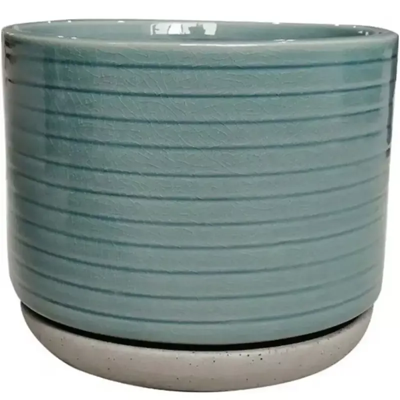 Vado Glazed Ceremic Pot – Seafoam Blue/Green