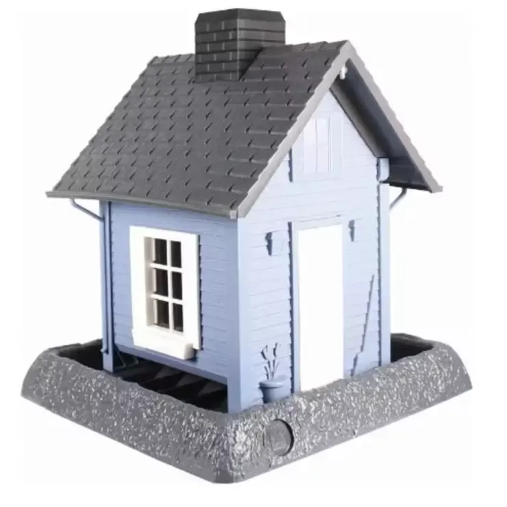 Village Collection Blue Cottage Birdfeeder