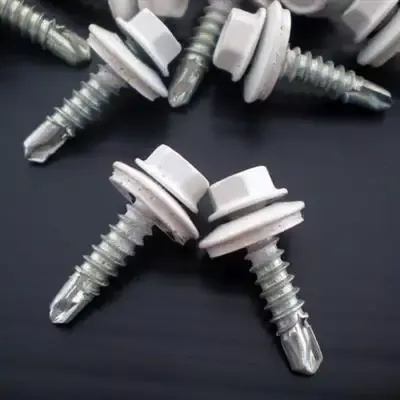 White Galvanized 1″ Self-Tapping Metal Screws – Pack of 100