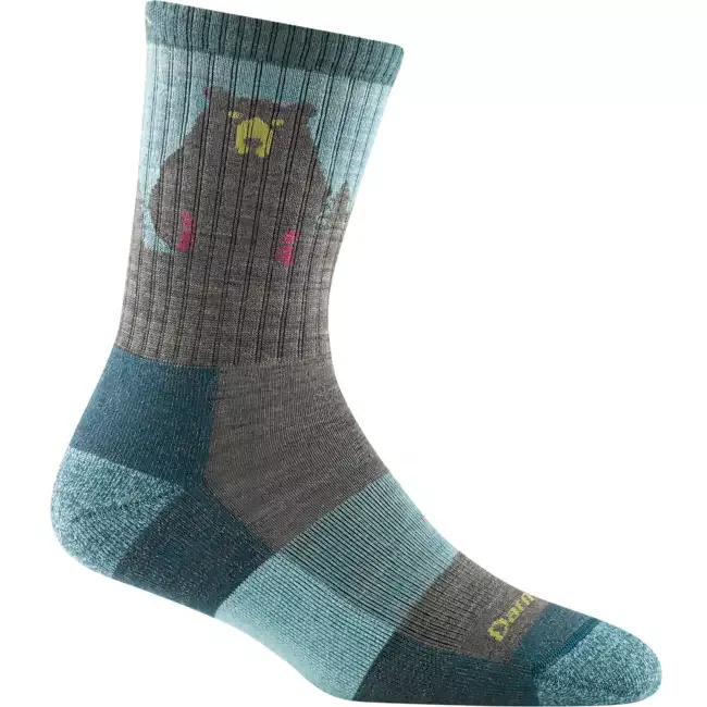 Women’s Bear Town Micro Crew Lightweight Hiking Socks, Aqua