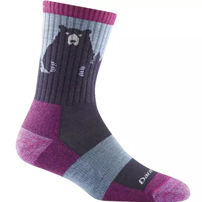 Women’s Bear Town Micro Crew Lightweight Hiking Socks, Purple