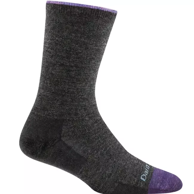 Women’s Solid Basic Crew Lightweight Lifestyle Socks, Charcoal