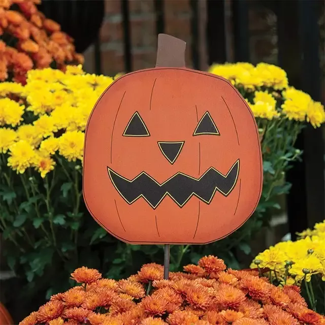Wooden Jack O’Lantern Planter Stake