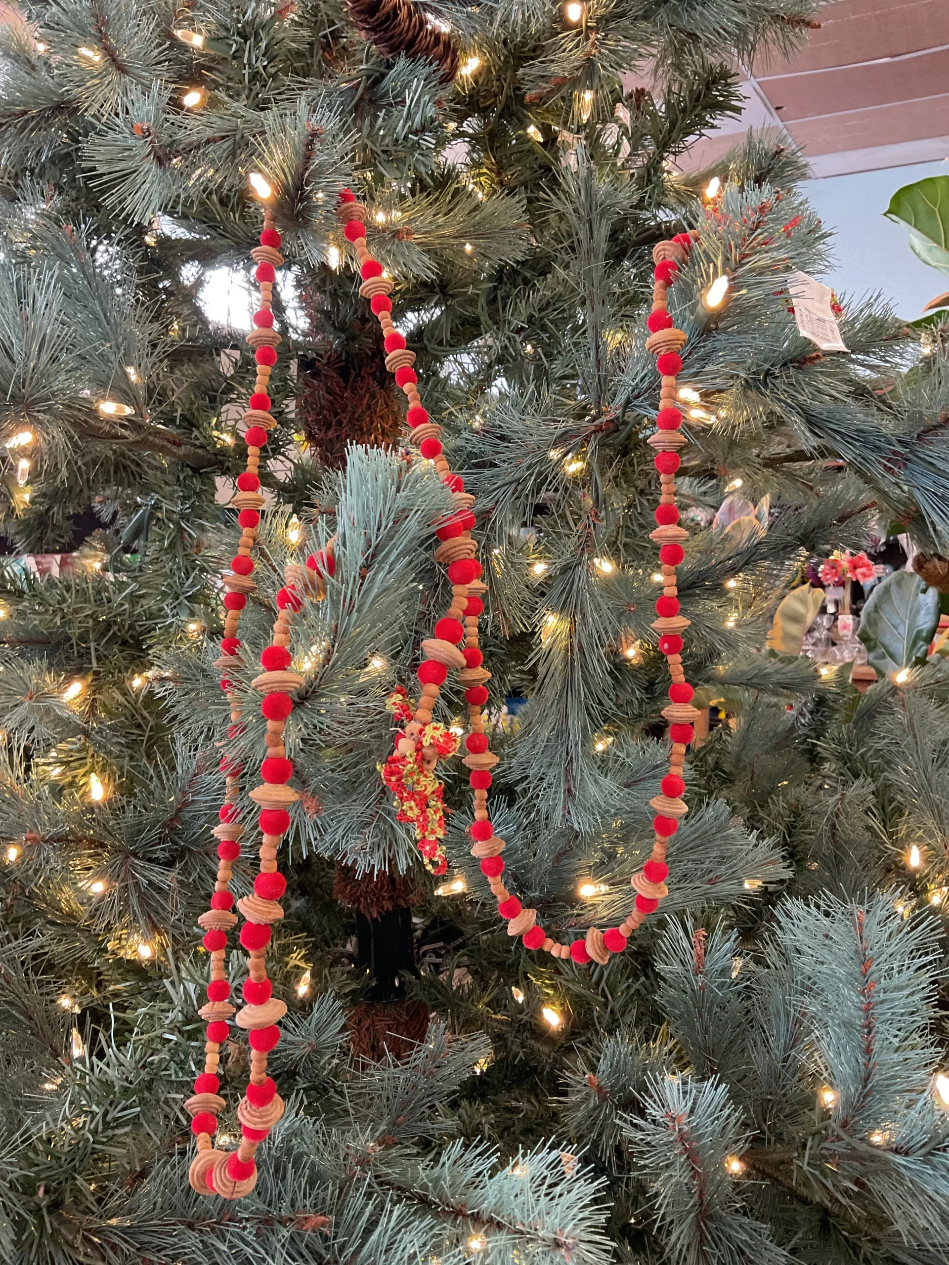 Wooden and Red Bead Garland