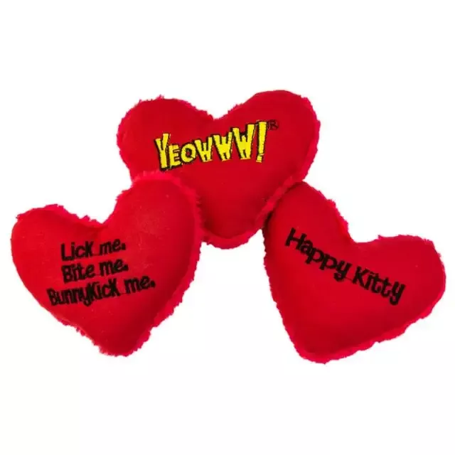 Yeowww! Cat Hearrrt Attack Catnip Toy, Assorted